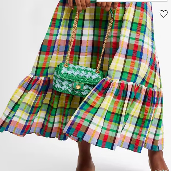 Kate spade Evelyn striped crochet raffia small shoulder cross body convertible - Picture 8 of 16